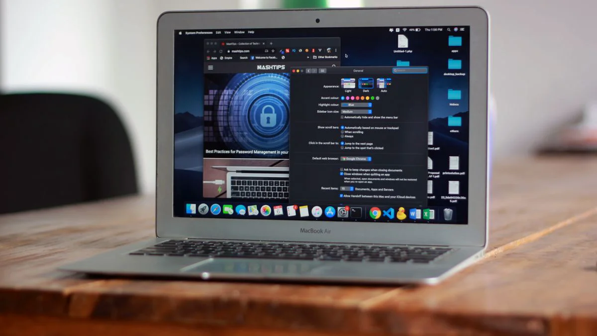 Computerscherm met browserinstellingen en beveiligingsopties