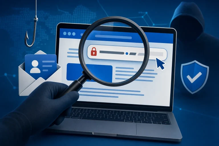 url spoofing - Close-up van een browservenster met een webadres in de adresbalk